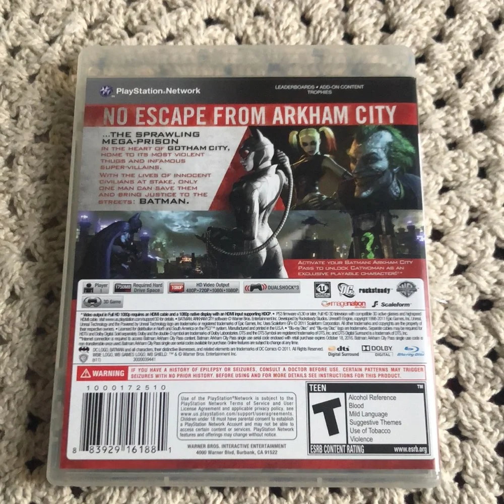 Batman: Arkham City for PS3 Video Game